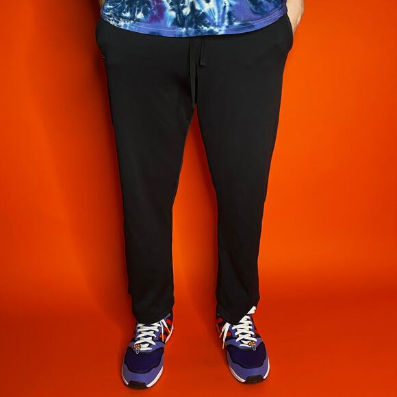 Under Armour Sweatpants Jet Black Cotton Grey Embroidered Logo Baggy Loose Fit - Picture 2 of 4